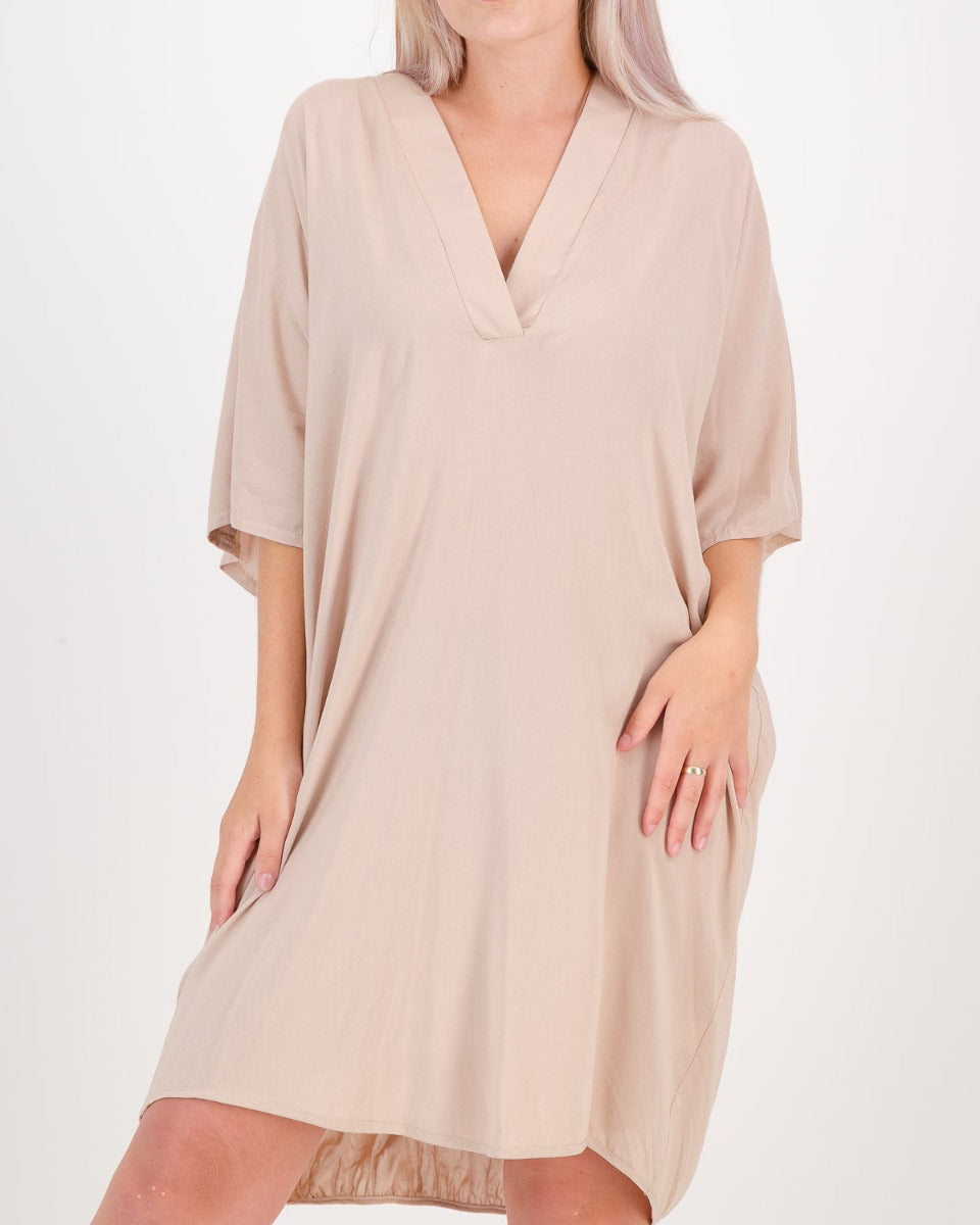 LUNAR, sahara summer kaftan - stone, eco fashion, sustainable