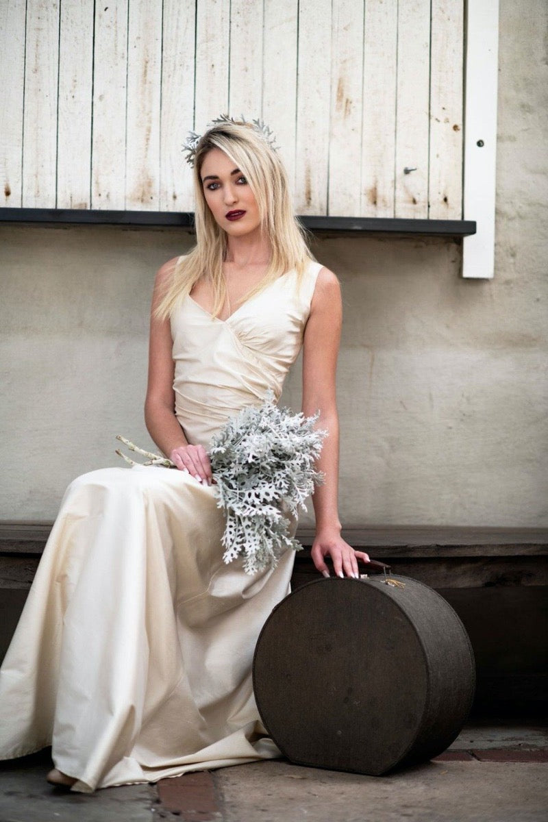 LUNAR jade wedding dress, sustainable, eco fashion