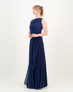 one shoulder dress - navy