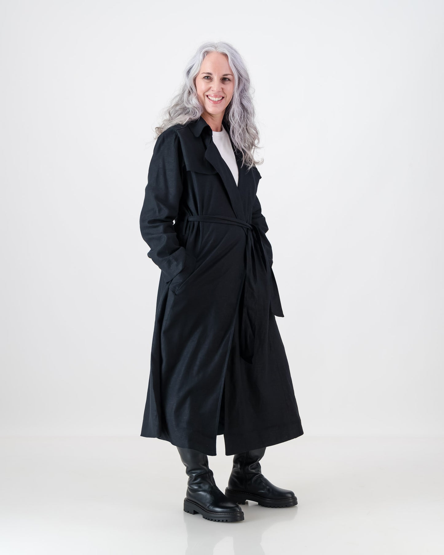 ilsa trench coat - black