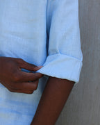 men's casual linen top - light blue