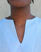 men's casual linen top - light blue