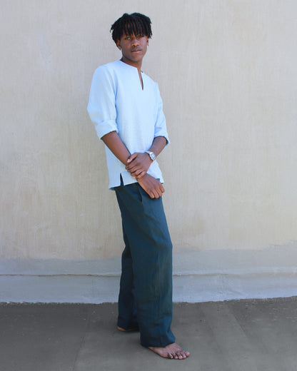 men's linen pants - navy