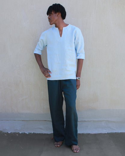 men's linen pants - navy