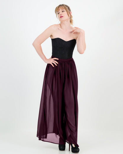 malaika chiffon pants - plum