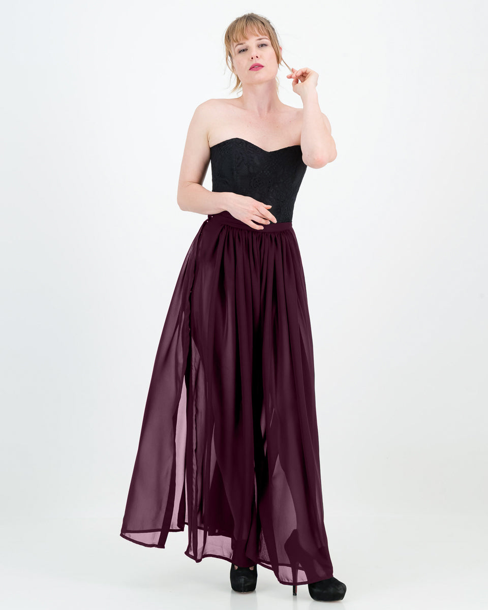 malaika chiffon pants - plum