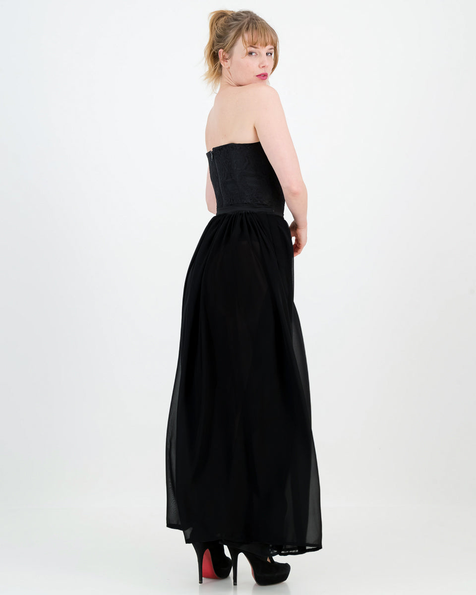 malaika chiffon pants - black