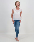ada pleat neck top - white