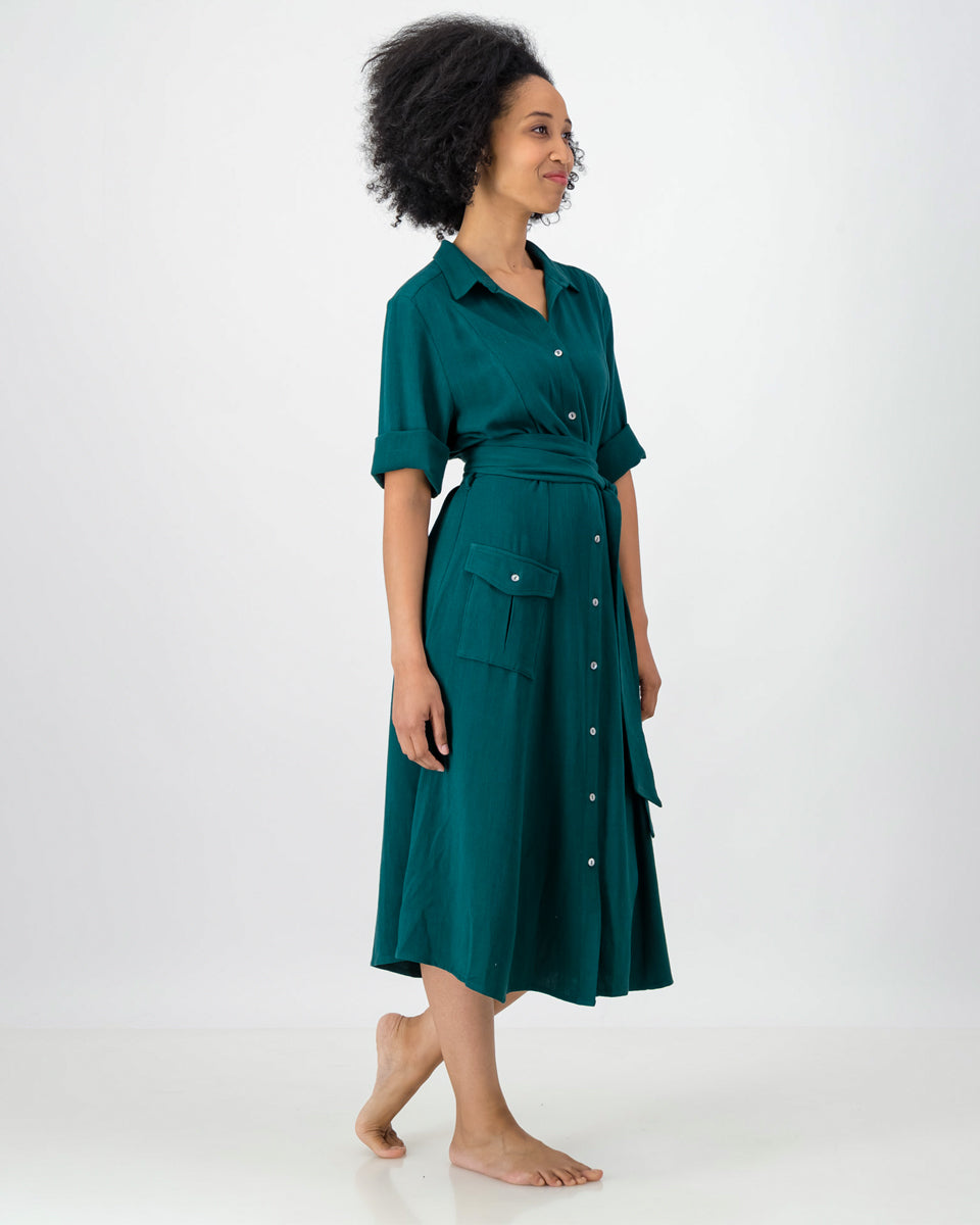 emma dress - forest green