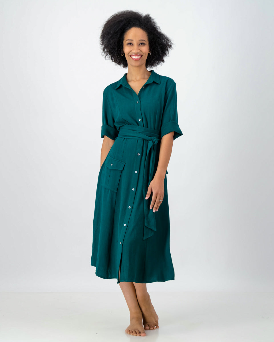 emma dress - forest green