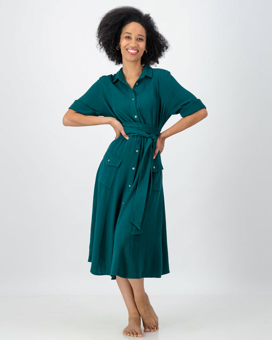 emma dress - forest green