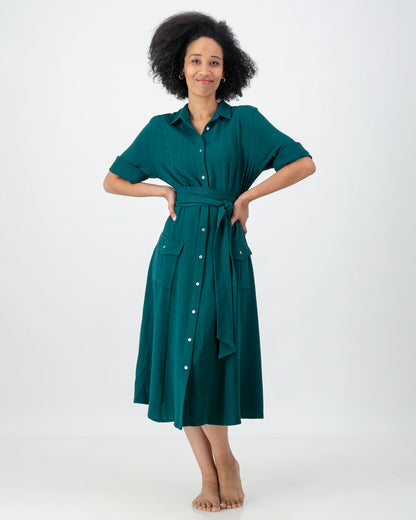 emma dress - forest green