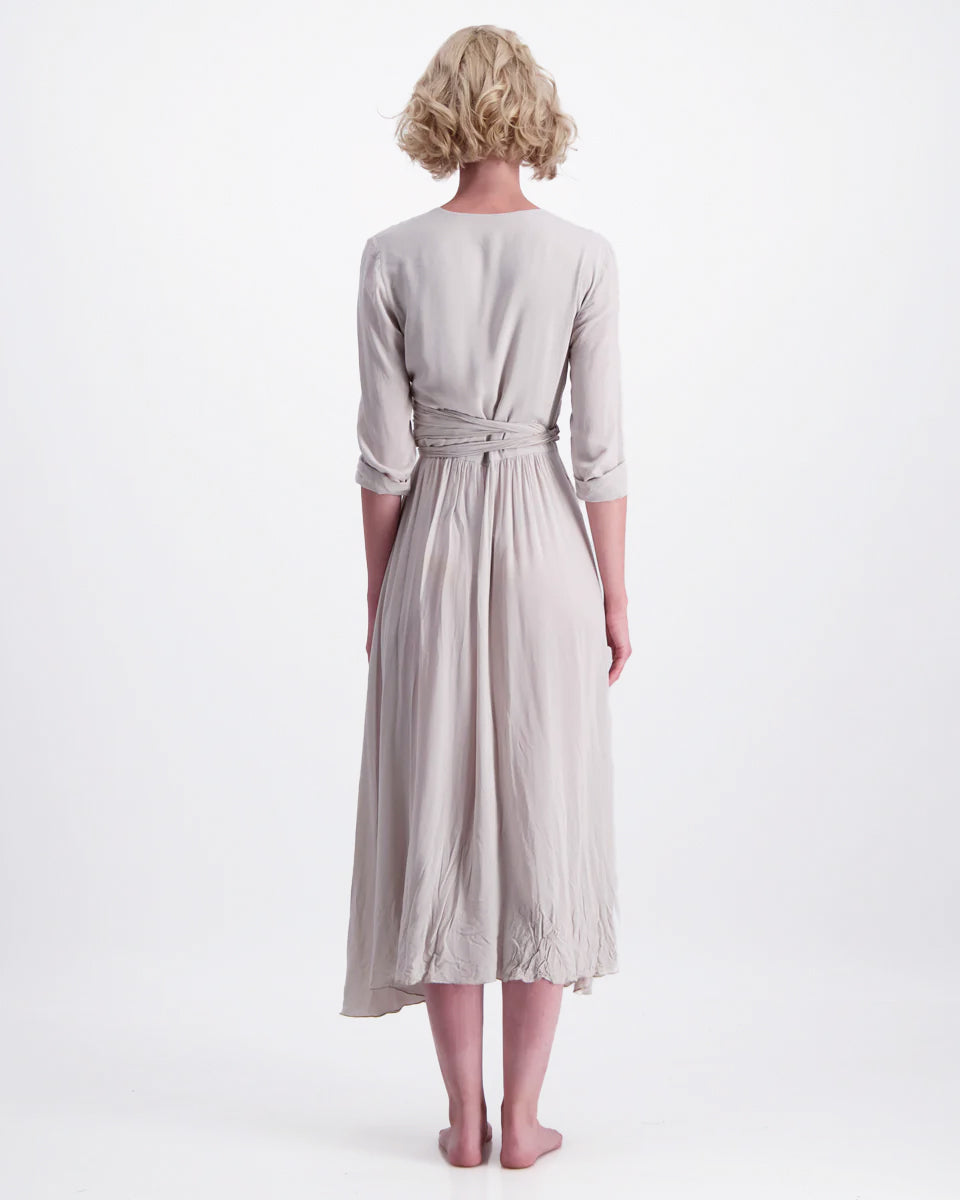 eva wrap dress- stone