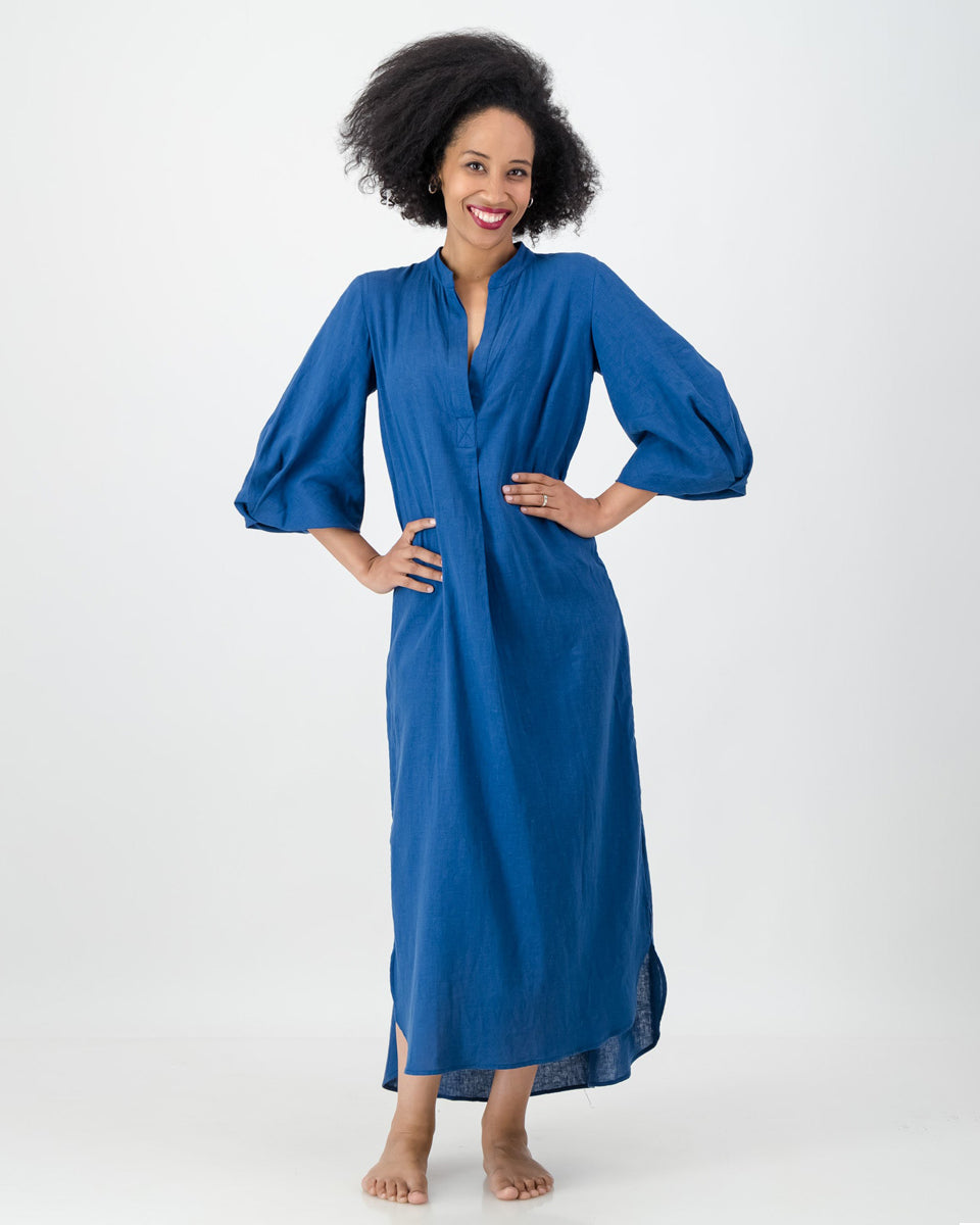 summer kurta dress- sapphire blue