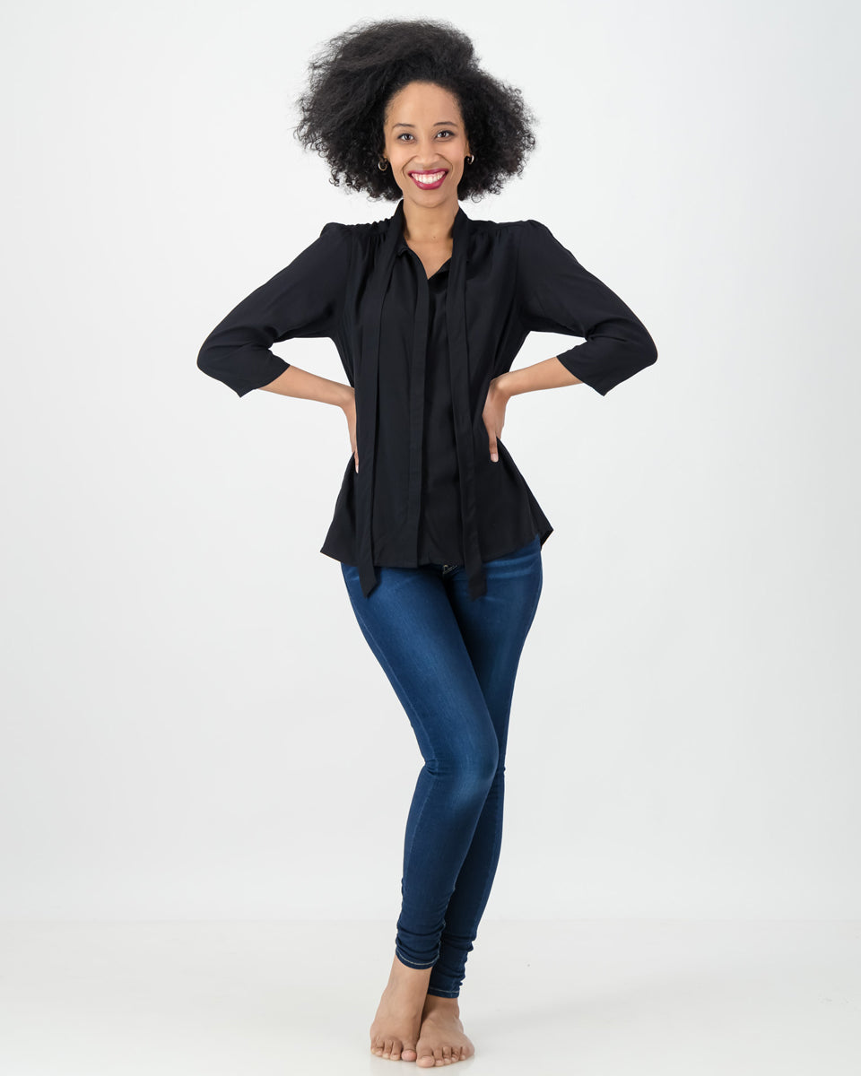 lia blouse - black