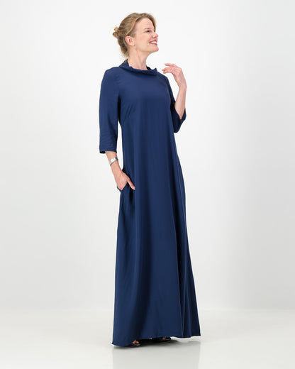 mila loose winter dress - navy