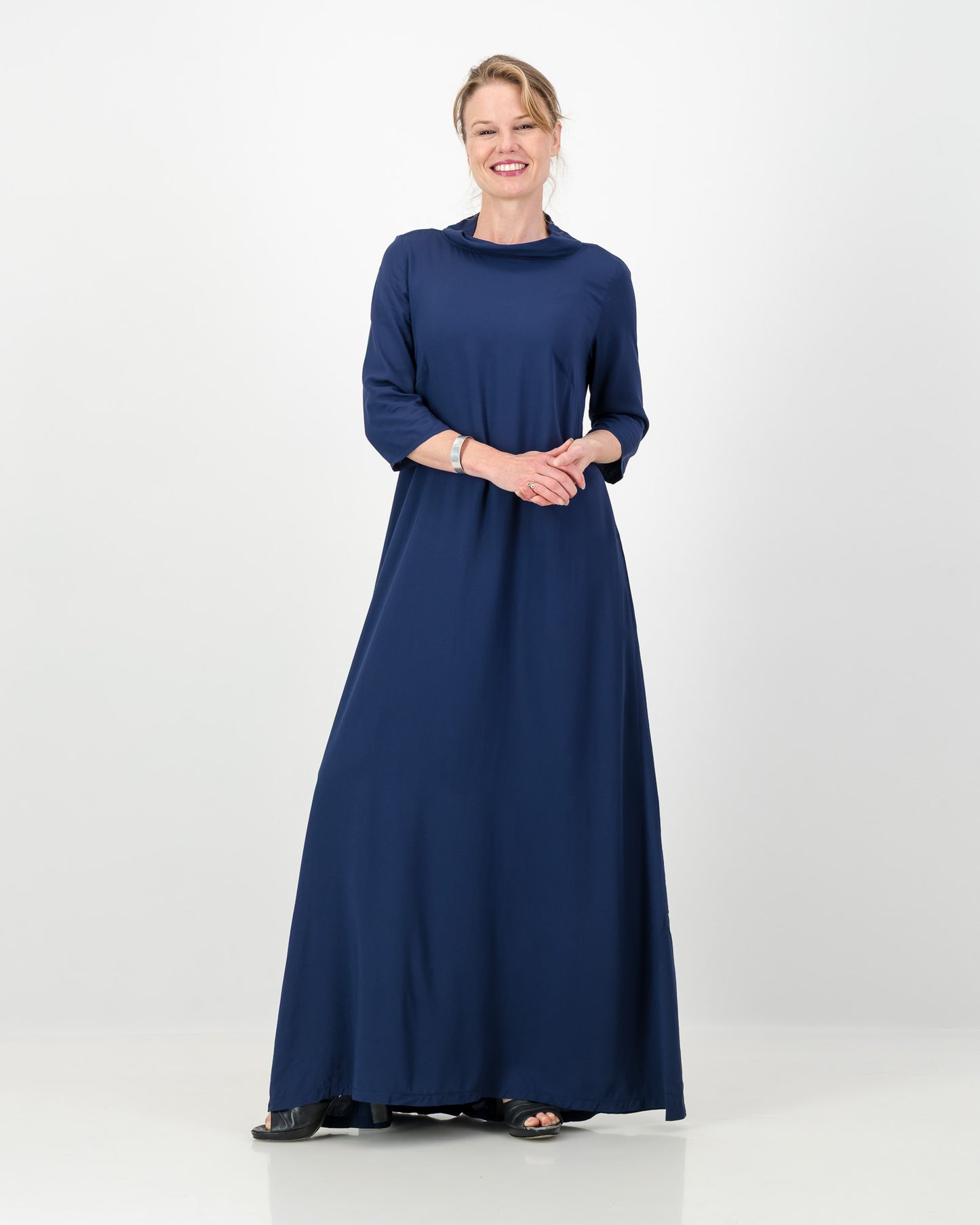 mila loose winter dress - navy