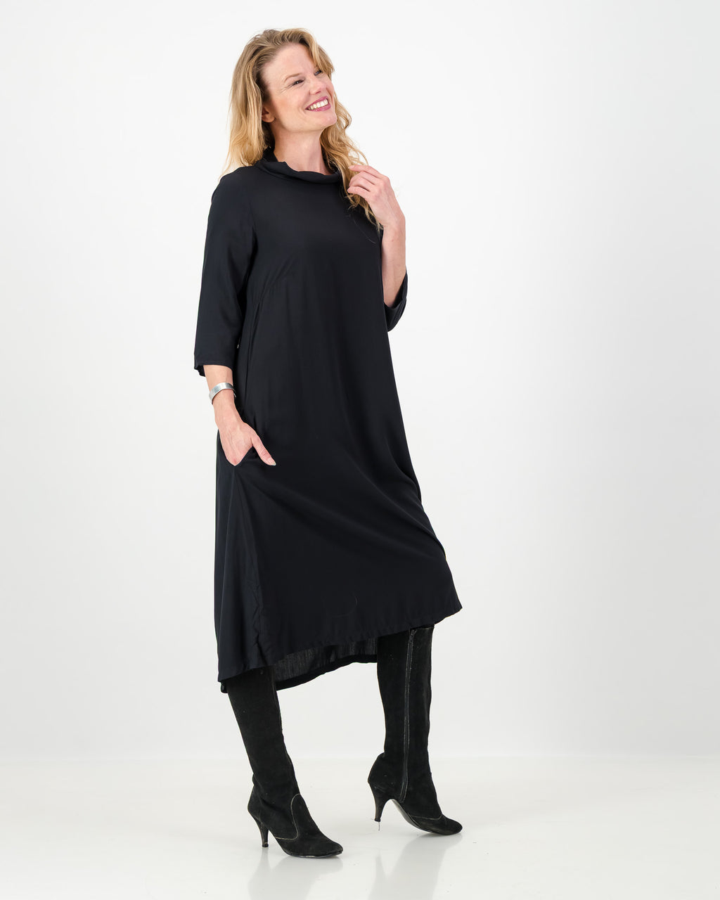 mila dress short - black