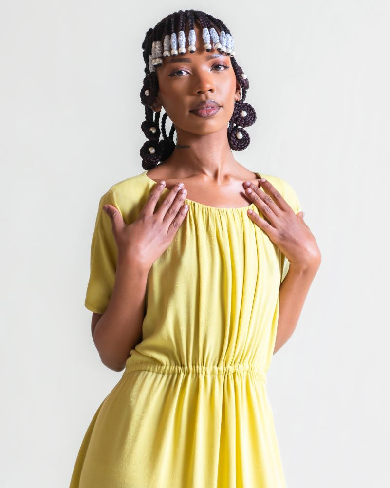 vicki dress - chartreuse