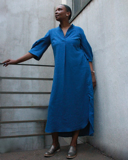 summer kurta dress- sapphire blue