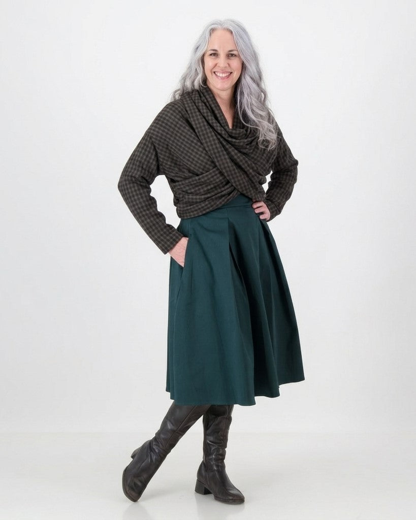 fiona wrap - chocolate check