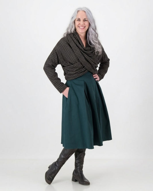 fiona wrap - chocolate check