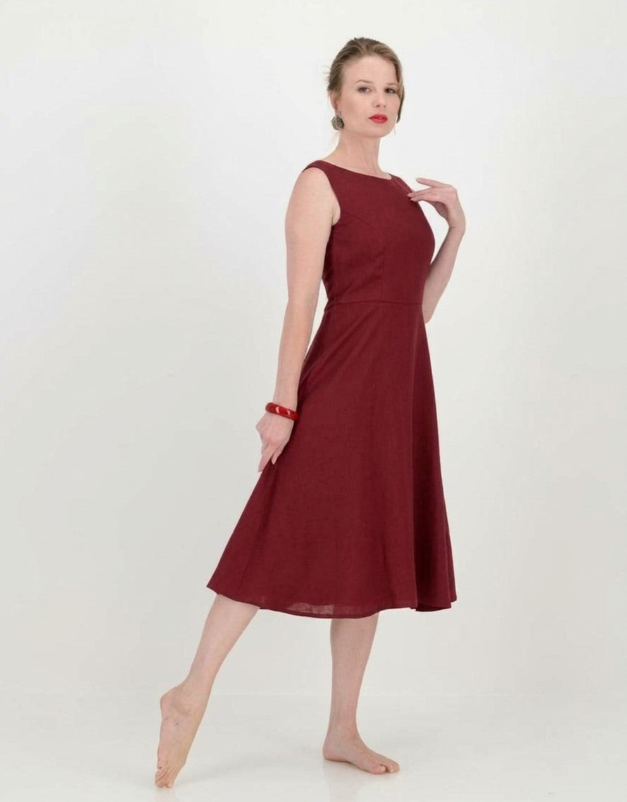 mpilo boatneck dress - rust