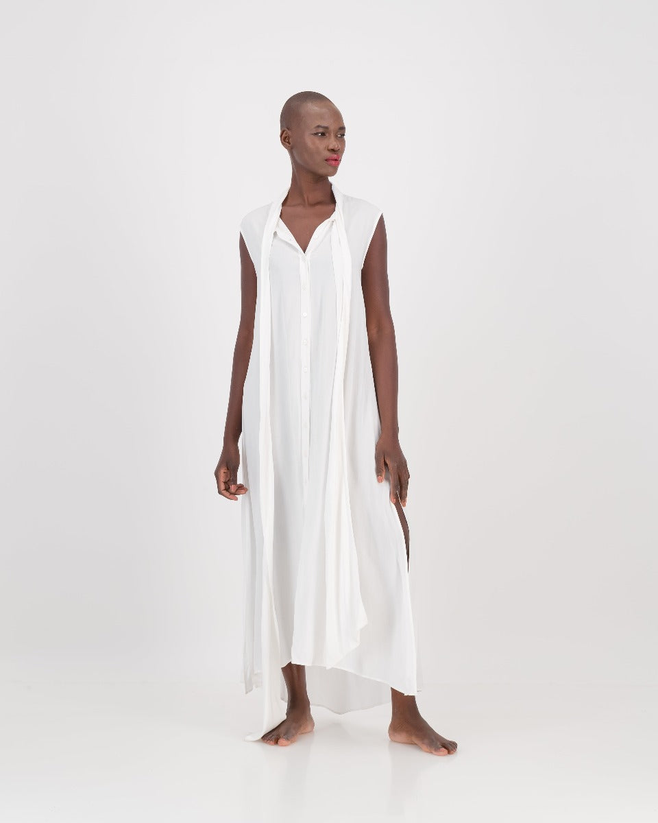 LUNAR, sleeveless vanessa -white eco fashion, sustainable