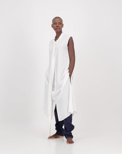 LUNAR, sleeveless vanessa -white eco fashion, sustainable