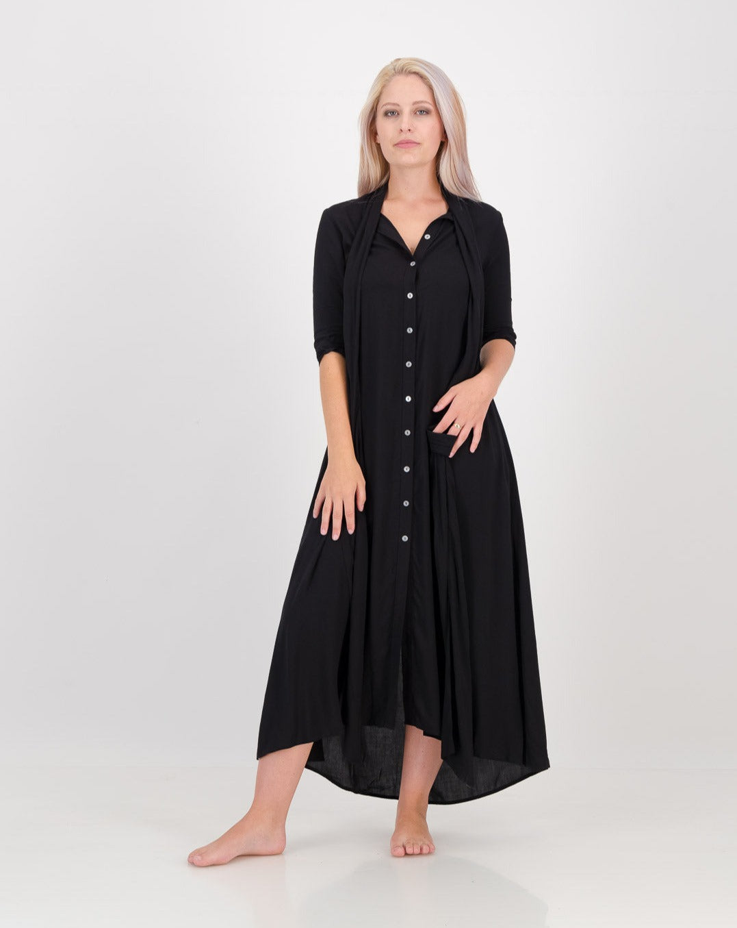 LUNAR, vanessa with sleeves - black , eco fashion, sustainable