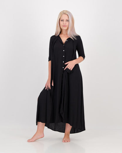 LUNAR, vanessa with sleeves - black , eco fashion, sustainable
