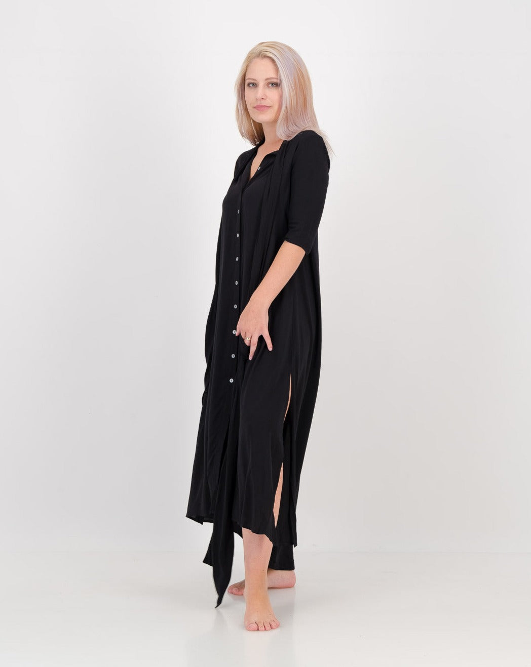 LUNAR, vanessa with sleeves - black , eco fashion, sustainable