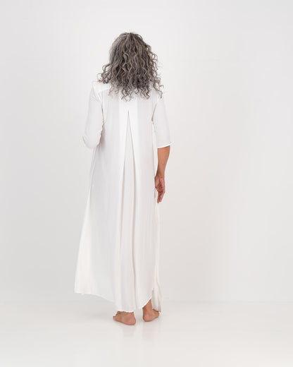 LUNAR, vanessa with sleeves -white eco fashion, sustainable