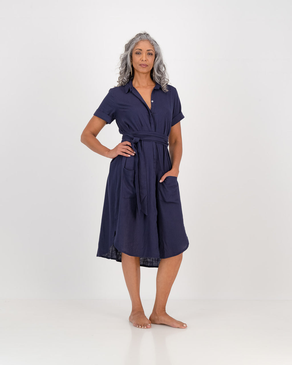 LUNAR karen dress - navy, eco fashion, sustainable