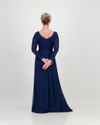long sleeve cleo dress - navy