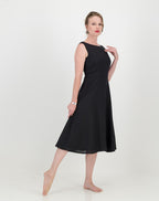 mpilo linen boatneck dress - black